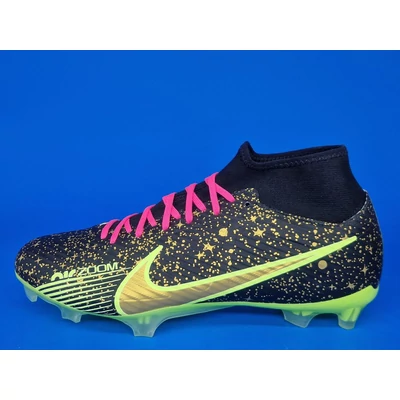 NIKE ZOOM MERCURIAL SUPERFLY ACADEMY 9 DF FG NBY fekete zöld focicipő DX3346-900 oldalnézet 1